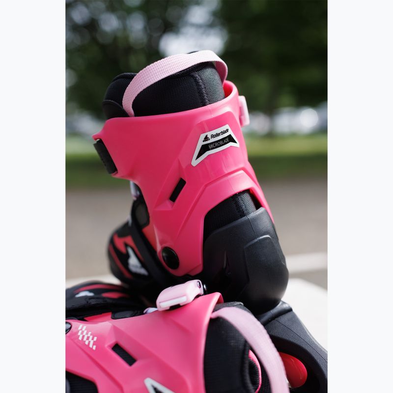 Children's roller skates with protectors Rollerblade Microblade Combo Jr black/pink 9