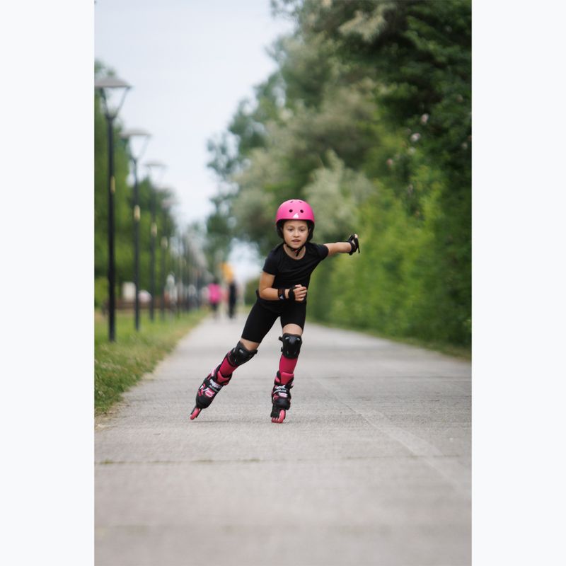 Children's roller skates with protectors Rollerblade Microblade Combo Jr black/pink 10