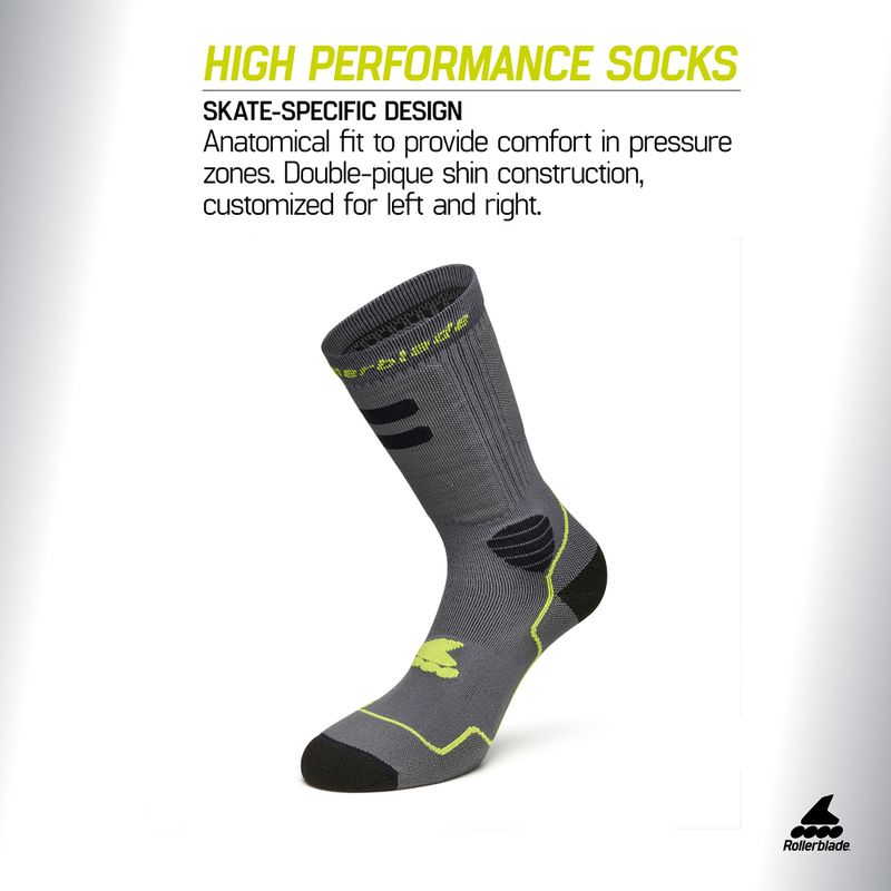 Socks Rollerblade High Performance anthracite/lime 3