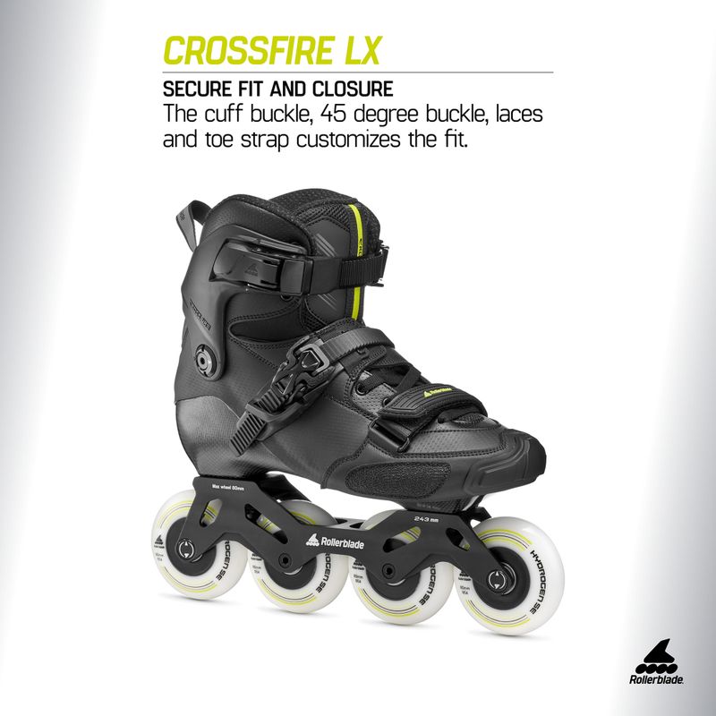 Men's inline skates Rollerblade Crossfire LX black/lime 8
