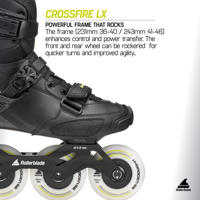 Men's inline skates Rollerblade Crossfire LX black/lime 9