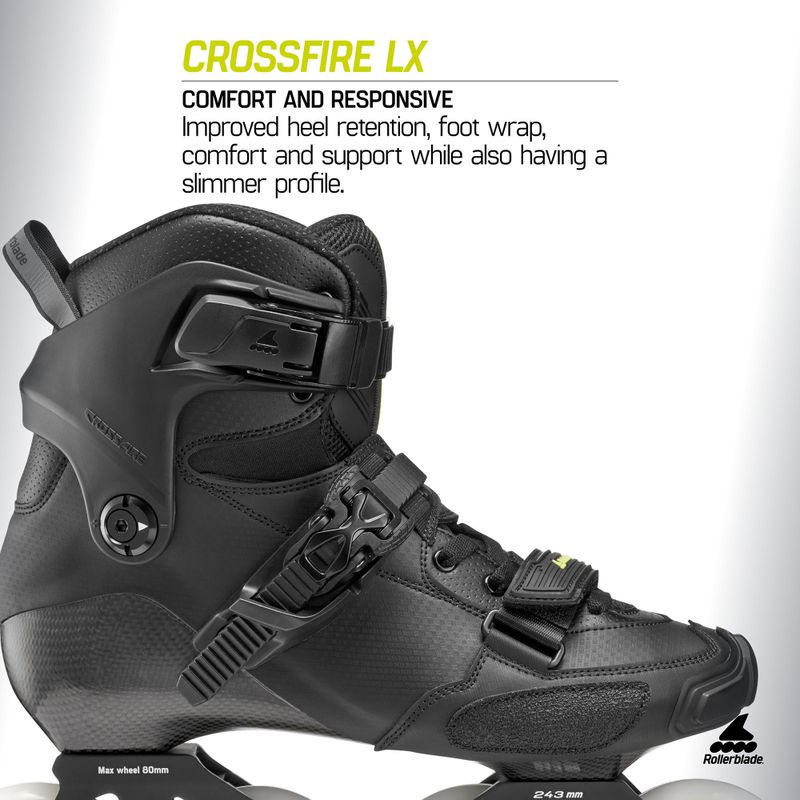 Men's inline skates Rollerblade Crossfire LX black/lime 10