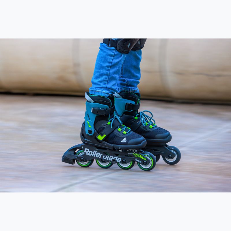 Rollerblade Microblade XT Jr children's roller skates black/petrol green 8