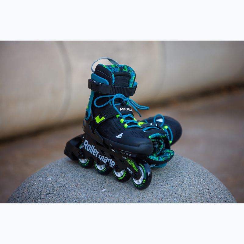 Rollerblade Microblade XT Jr children's roller skates black/petrol green 11