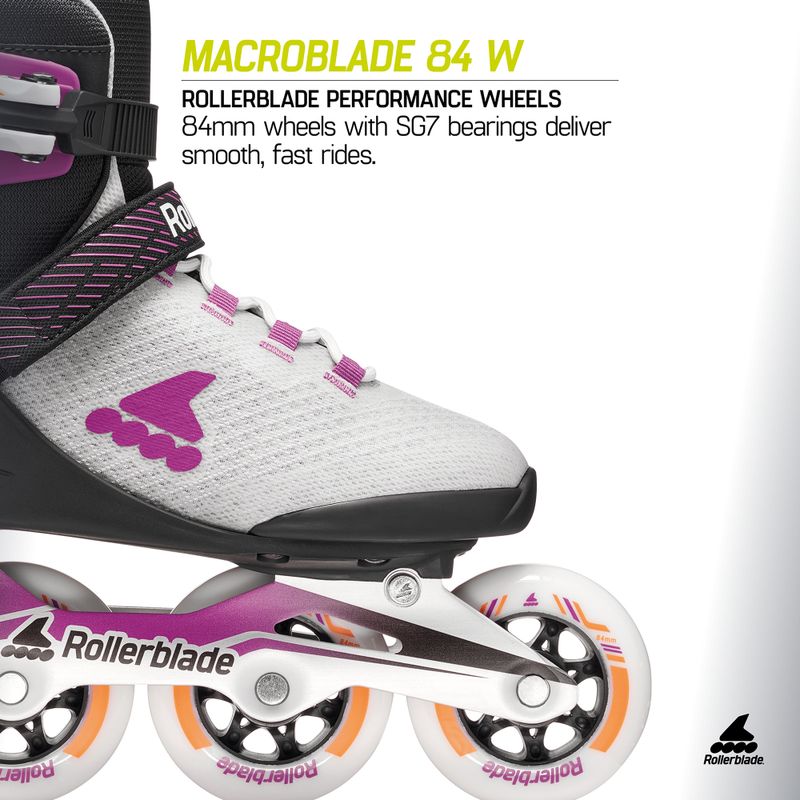 Women's inline skates Rollerblade Macroblade 84 W light grey/violet/orange 9