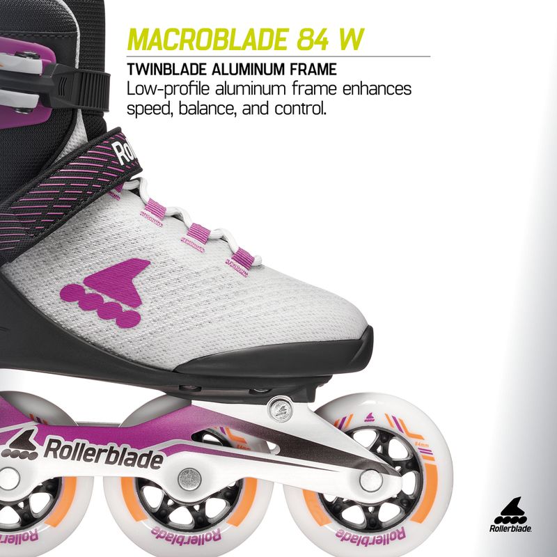 Women's inline skates Rollerblade Macroblade 84 W light grey/violet/orange 10