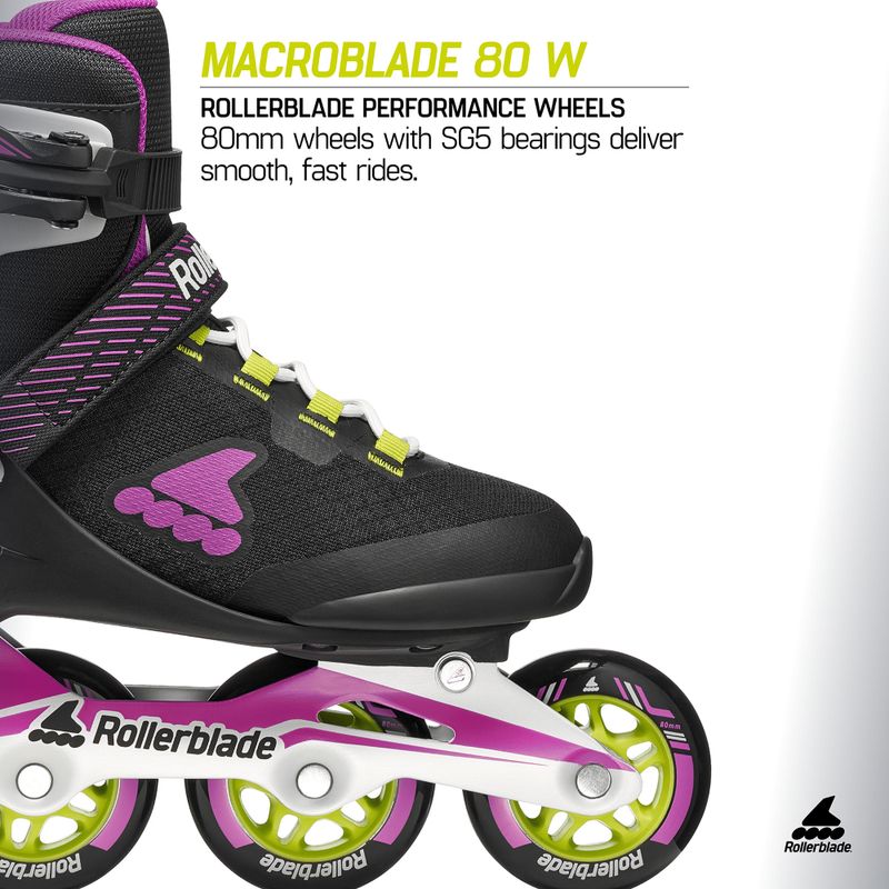 Women's inline skates Rollerblade Macroblade 80 W black/dark fuchsia 8