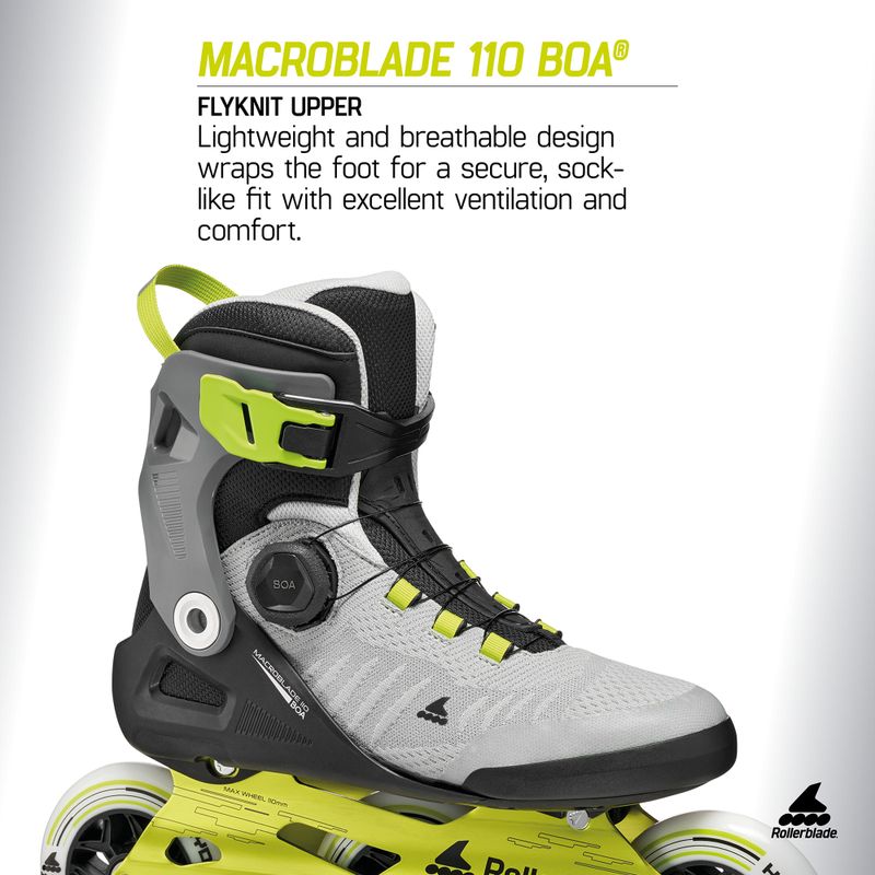 Men's inline skates Rollerblade Macroblade 110 Boa black/grey/lime 8