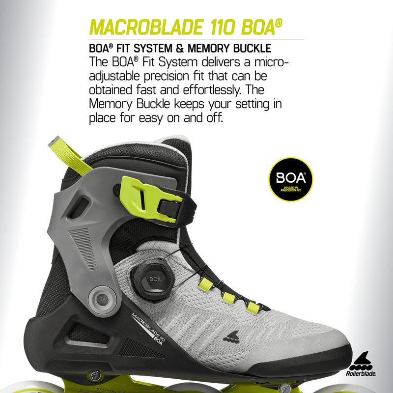 Men's inline skates Rollerblade Macroblade 110 Boa black/grey/lime 10