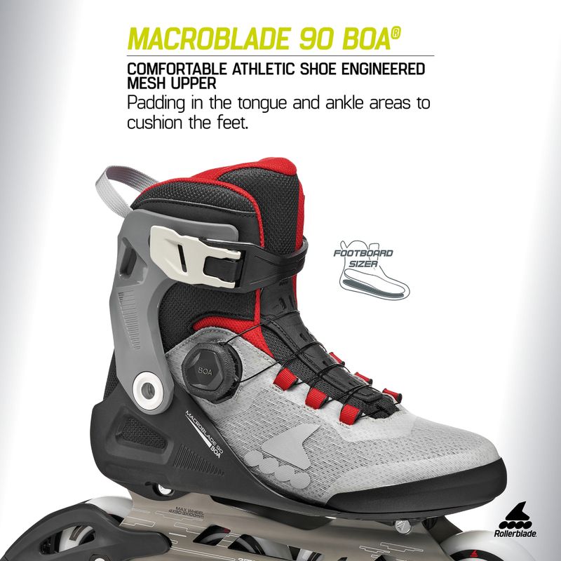 Men's inline skates Rollerblade Macroblade 90 Boa black/grey/red 8