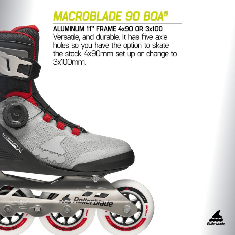 Men's inline skates Rollerblade Macroblade 90 Boa black/grey/red 9