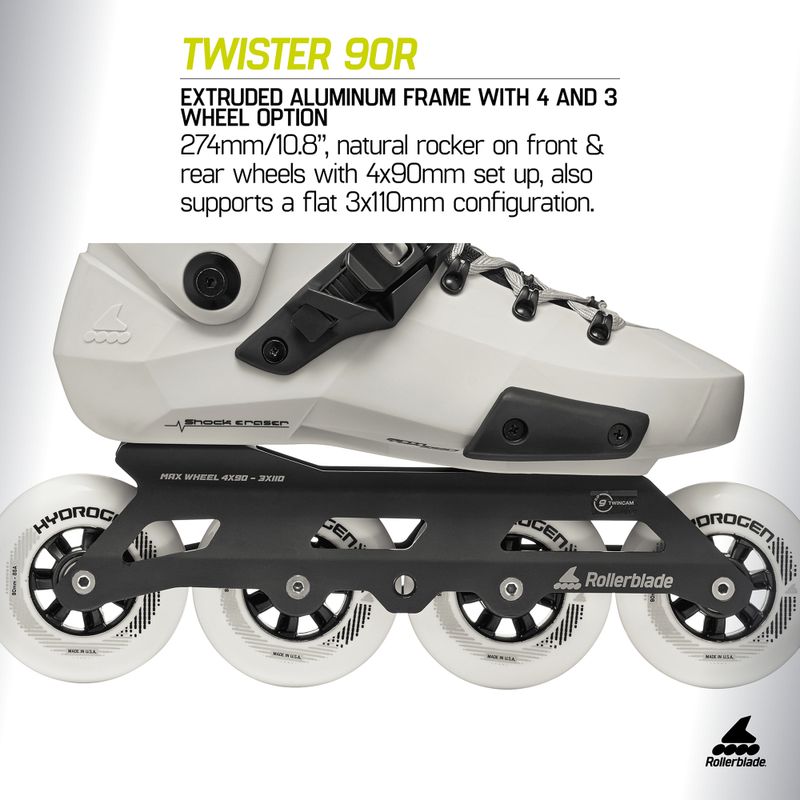 Inline skates Rollerblade Twister 90R white smoke/black 9