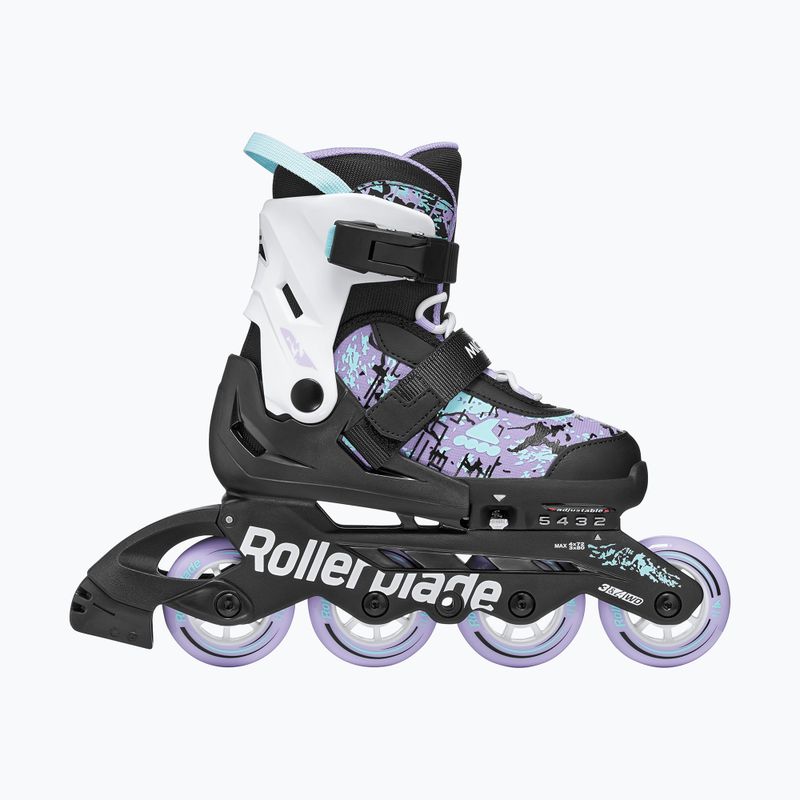 Children's inline skates Rollerblade Microblade SL Jr black/lavender/light blue 2