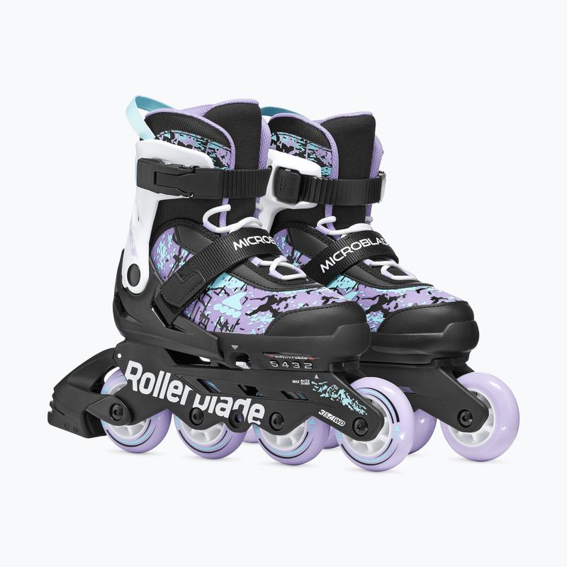 Children's inline skates Rollerblade Microblade SL Jr black/lavender/light blue 4