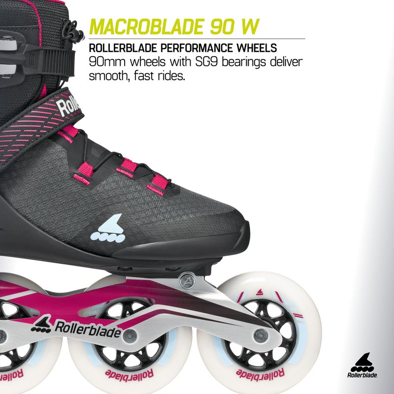 Women's inline skates Rollerblade Macroblade 90 W black/burgundy/ocean green 9