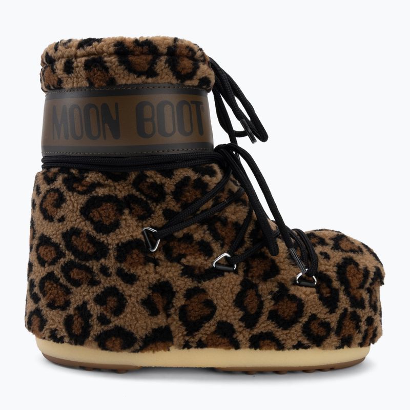 Women's snow boots Moon Boot Icon Low Fleece Leopard cognac/cocoa 2