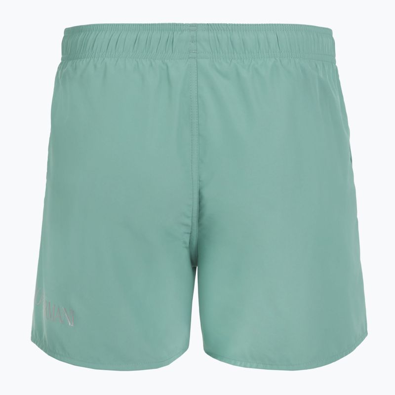 Men's EA7 Emporio Armani Extended Logo Boxer swim shorts mineral blue / silver 2