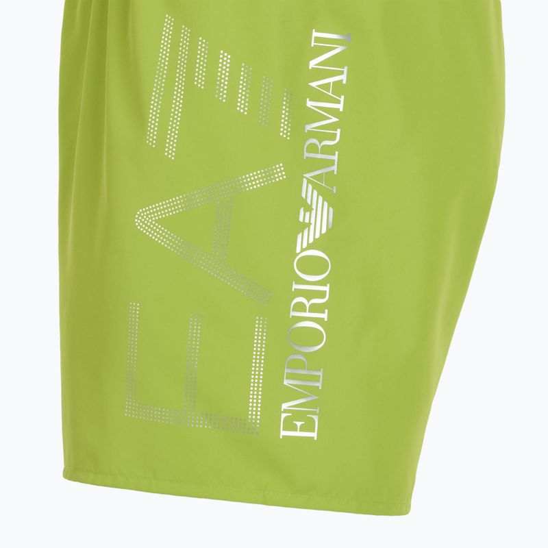 Men's EA7 Emporio Armani Swim Shorts With Oversized Logo titanite / silver 3