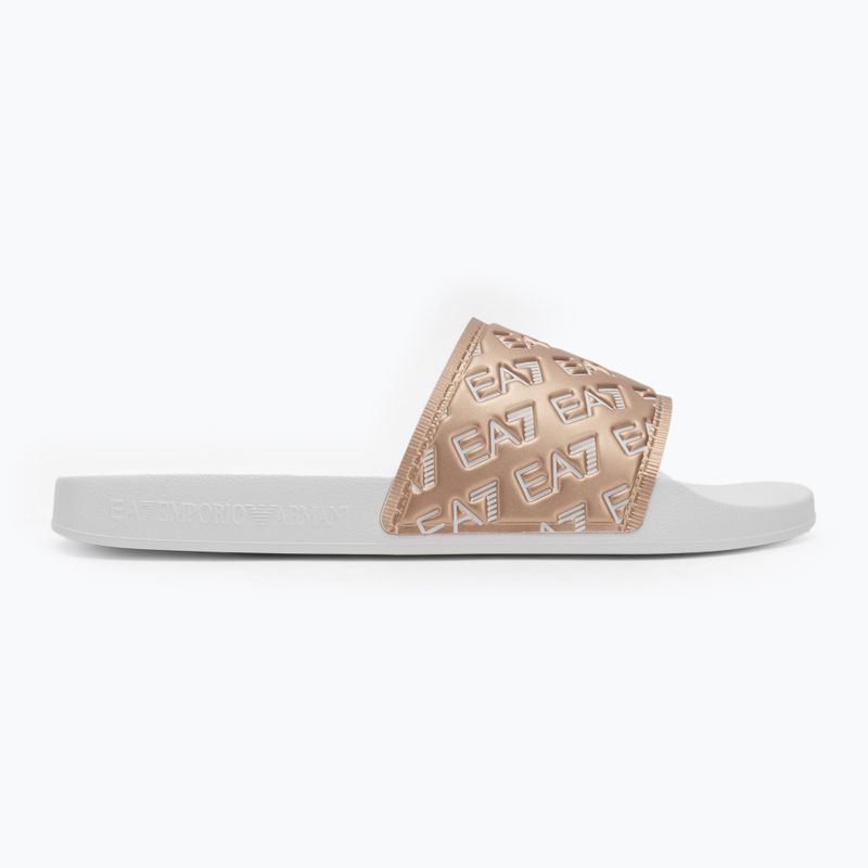 EA7 Emporio Armani Water Sports All Over white / rose gold flip-flops 2