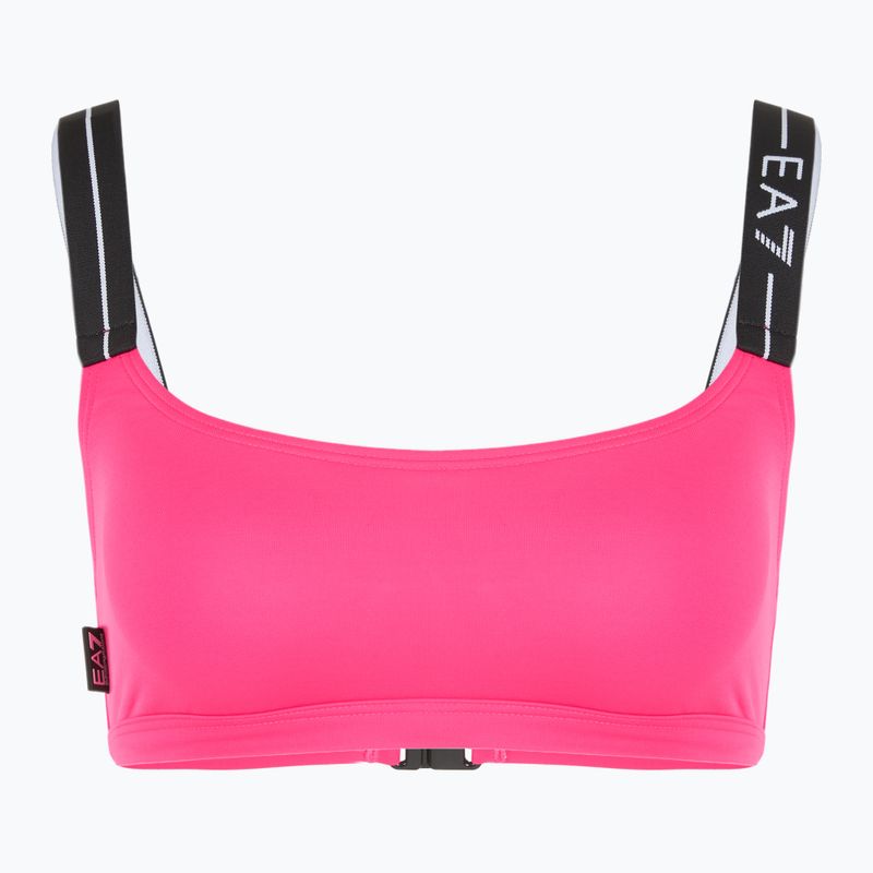 Women's two-piece swimsuit EA7 Emporio Armani Logo Tape Bikini Top neon pink 3
