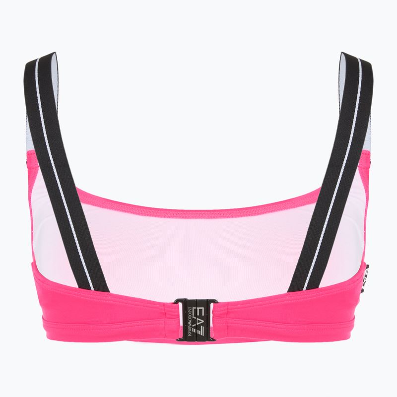 Women's two-piece swimsuit EA7 Emporio Armani Logo Tape Bikini Top neon pink 4