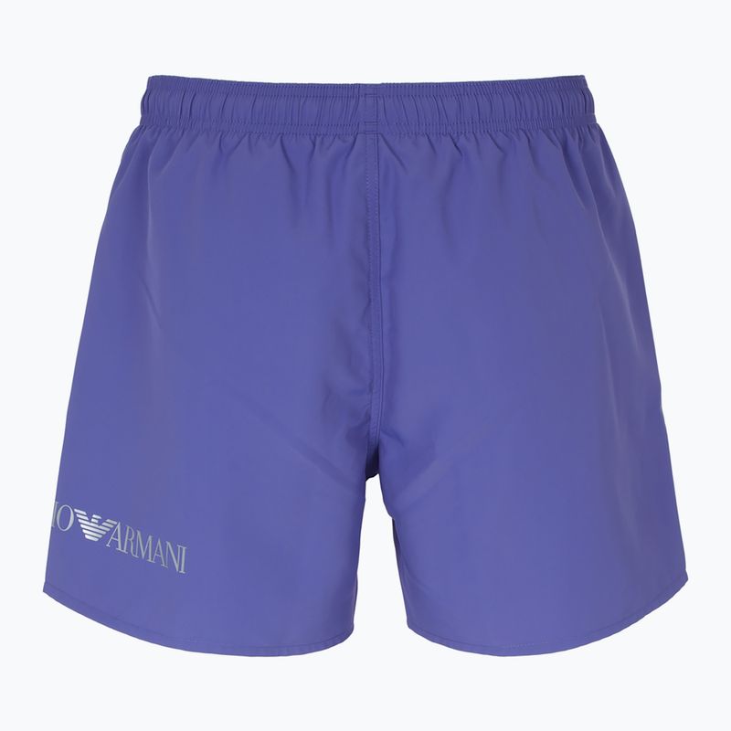 Men's EA7 Emporio Armani Extended Logo Boxer swim shorts corsican blue / silver
