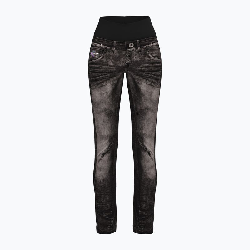 Women's trekking trousers Crazy Wonder Magic print jeans black