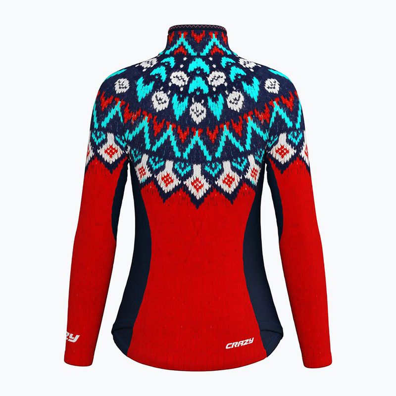 Women's trekking sweatshirt Crazy Wonder Magic norway red wool 2