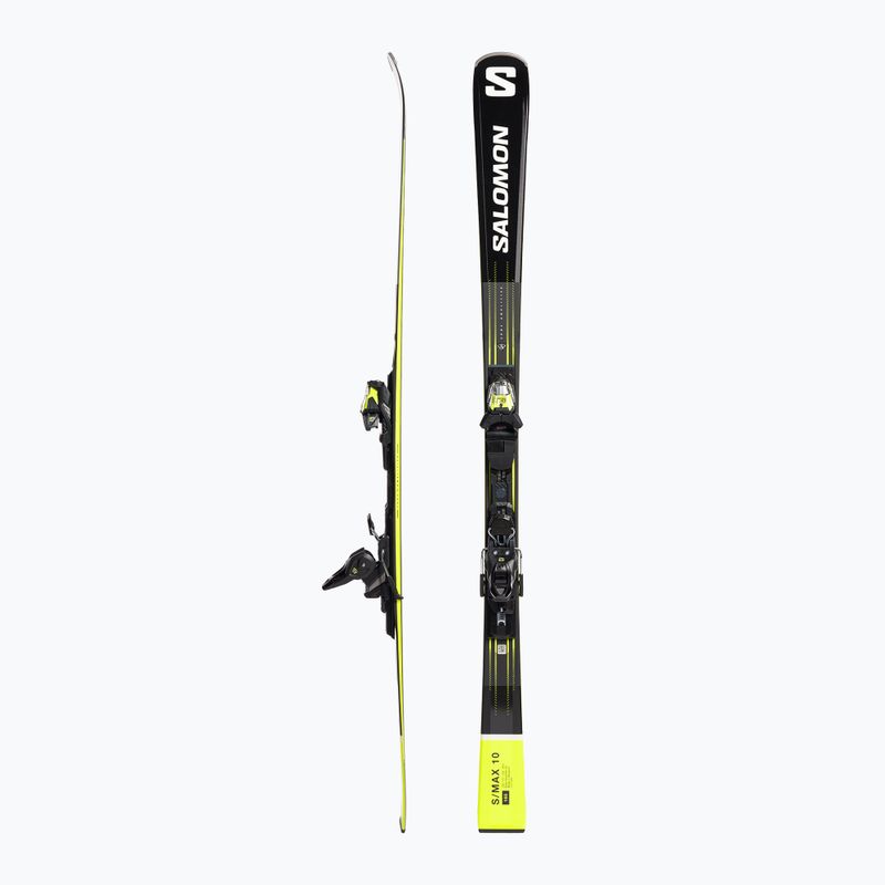 Salomon S Max 10 + M11 GW downhill skis black/yellow L47055700 2