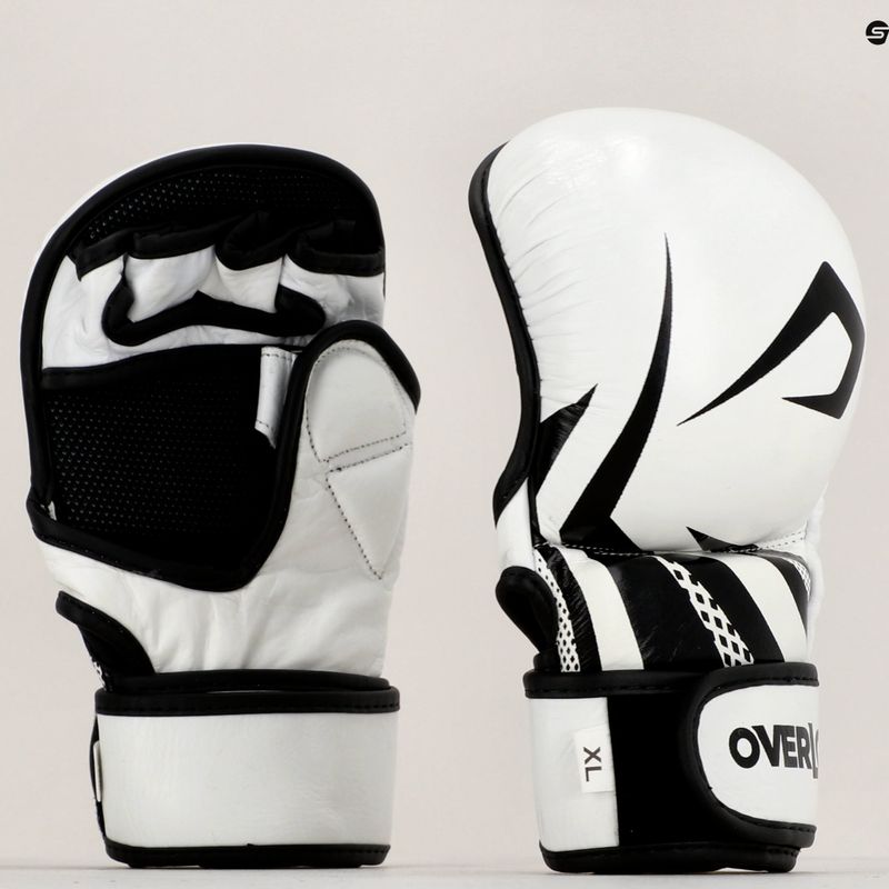Overlord Sparring MMA grappling gloves natural leather white 101003-W/M 8