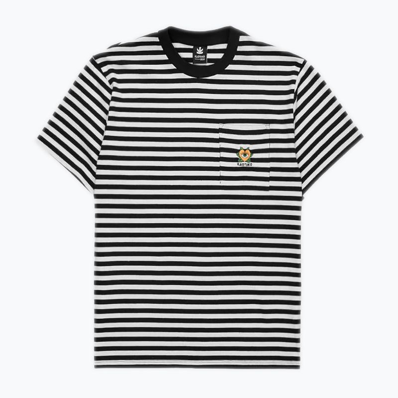 Men's T-shirt Kaotiko M/C Rayas Corazon black 3