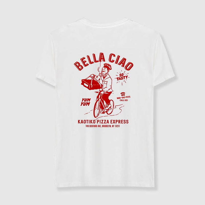 Men's Kaotiko Washed Bella Ciao white T-shirt 2