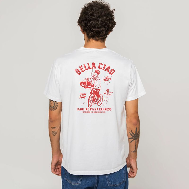 Men's Kaotiko Washed Bella Ciao white T-shirt 4