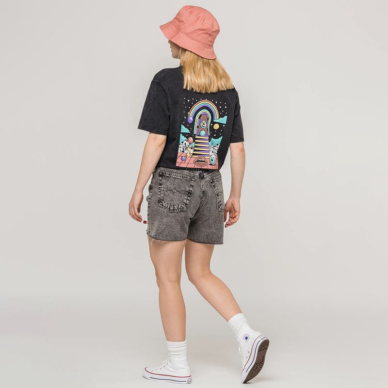 Women's T-shirt Kaotiko Washed 80'S black 2