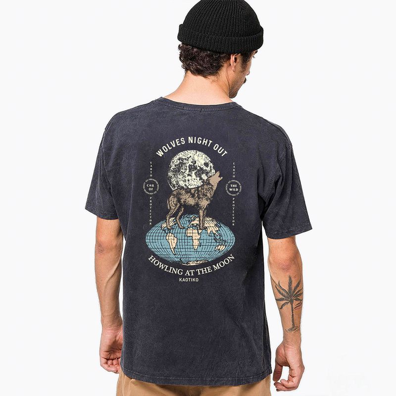 Men's T-shirt Kaotiko Howling Wolves 2