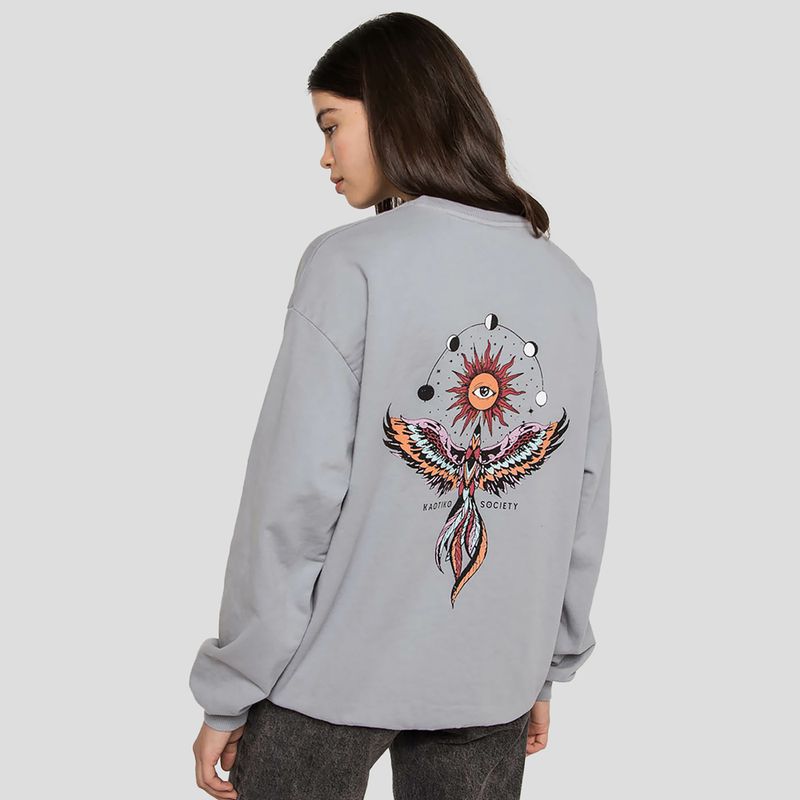 Women's sweatshirt Kaotiko Washed Phoenix pale blue 2