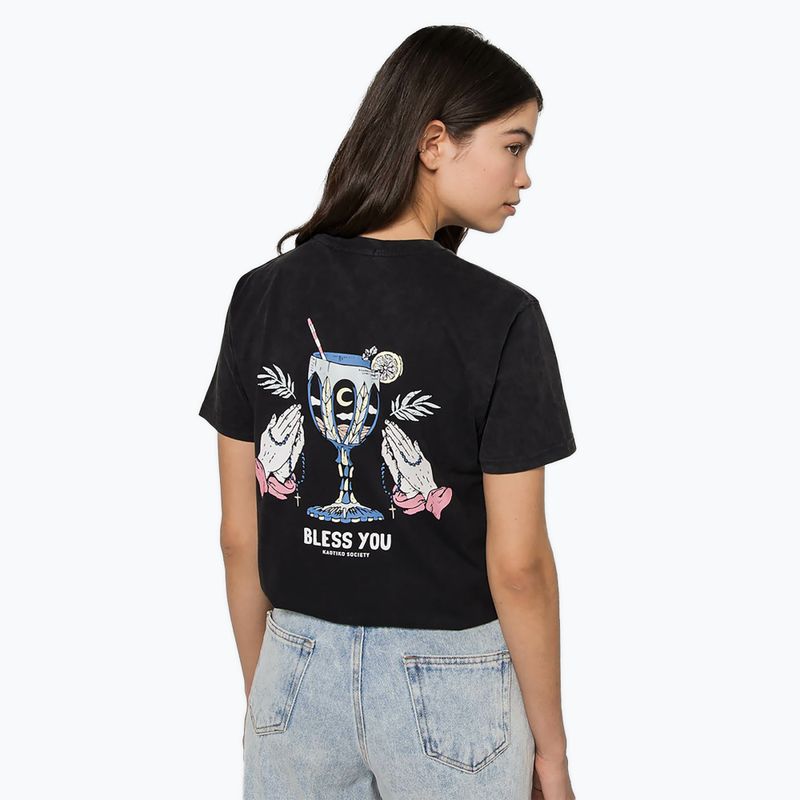 Women's T-shirt Kaotiko Washed Bless You black 2