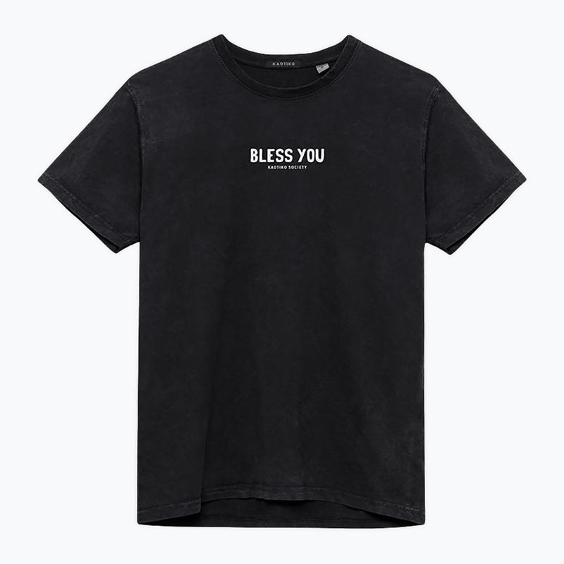 Women's T-shirt Kaotiko Washed Bless You black 3