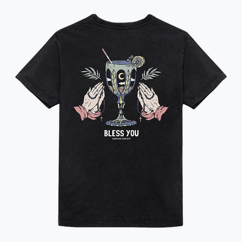 Women's T-shirt Kaotiko Washed Bless You black 4