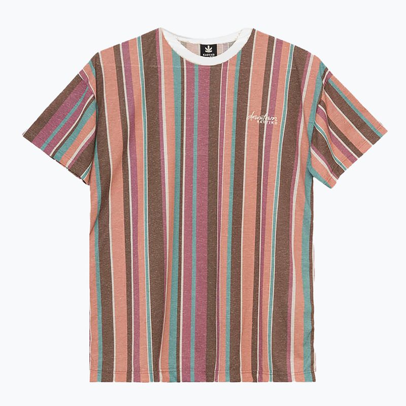 Men's T-shirt Kaotiko Luken Stripes brown 3
