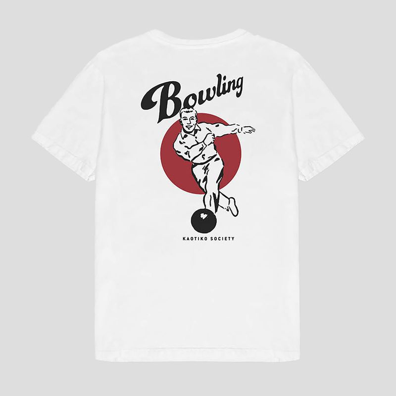 Men's T-shirt Kaotiko Washed Bowling white 2