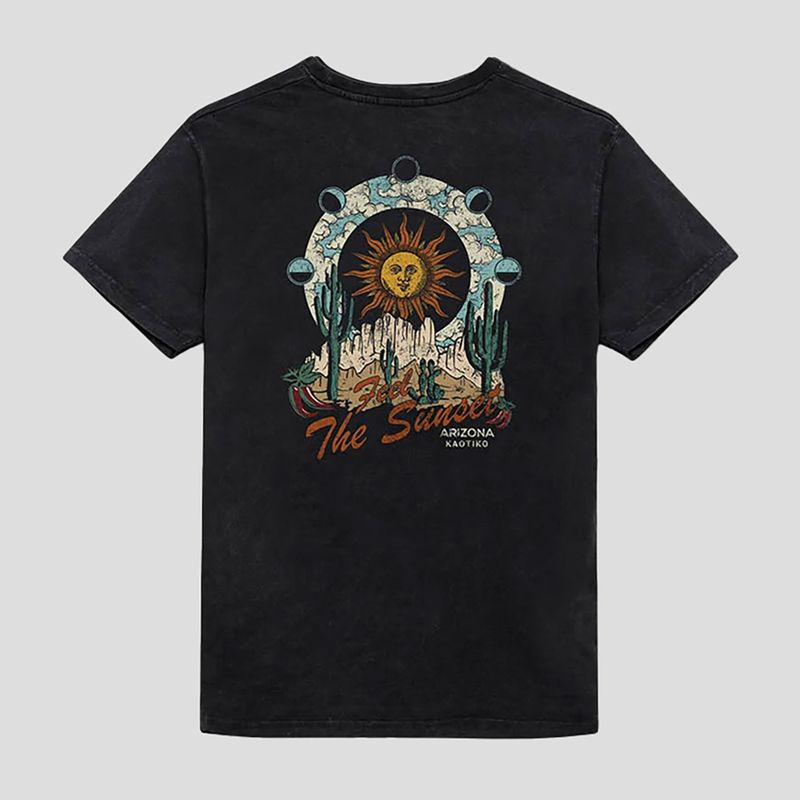 Men's T-shirt Kaotiko Washed Sunset black 2