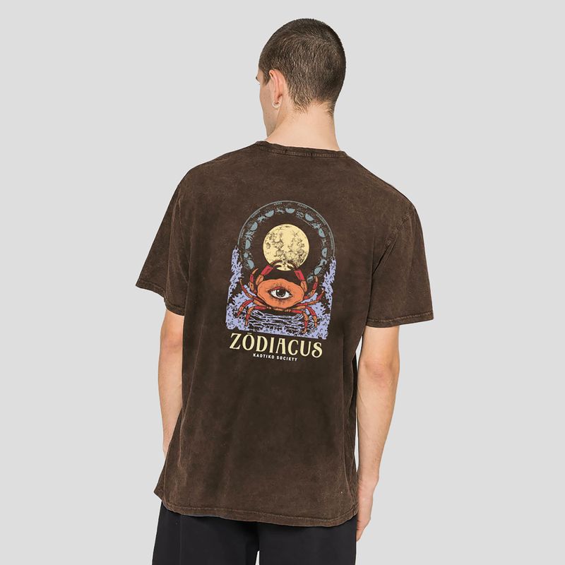 Men's T-shirt Kaotiko Washed Zodiacus brown 2