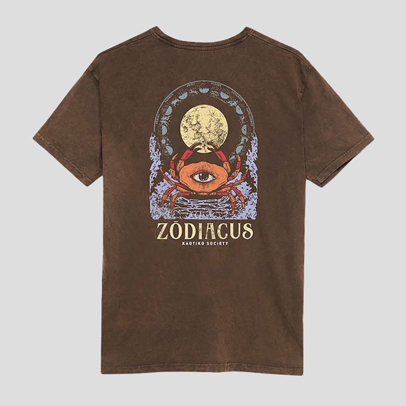 Men's T-shirt Kaotiko Washed Zodiacus brown 4