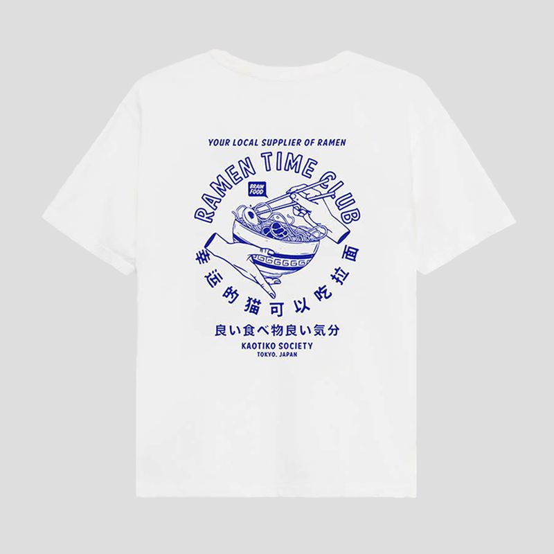 Men's T-shirt Kaotiko Washed Suara Ramen white / blue 2