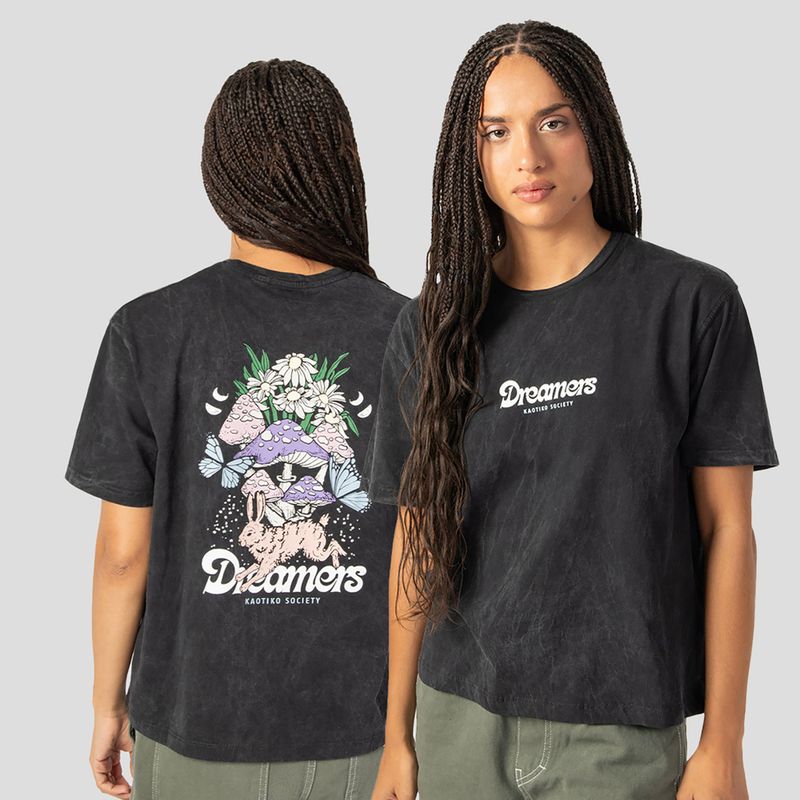 Women's T-shirt Kaotiko Washed Dreamers black 3