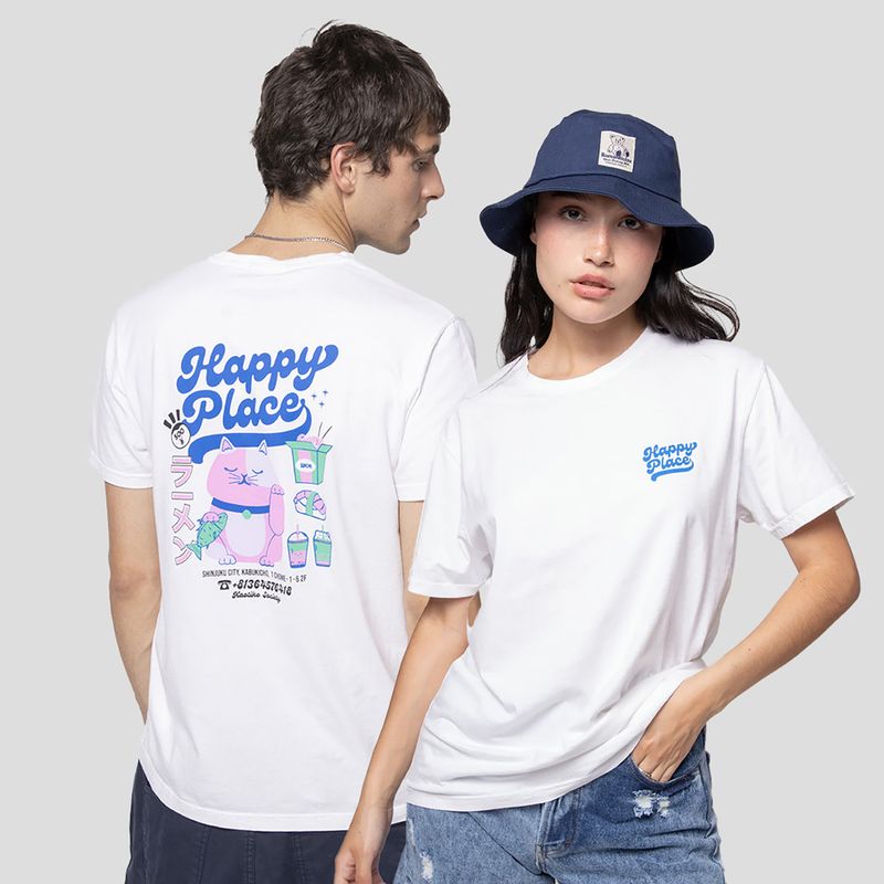 Men's T-shirt Kaotiko Washed Happy Place white 3