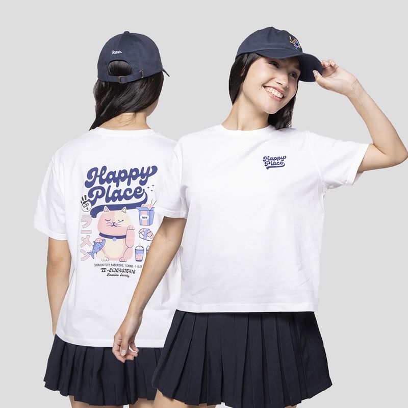 Women's T-shirt Kaotiko Happy Place white 2