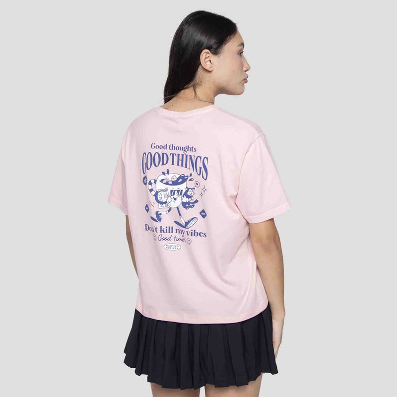 Women's T-shirt Kaotiko M / C Washed Good Things pink 2
