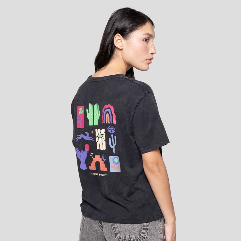 Women's T-shirt Kaotiko M / C Washed Sonora black 3